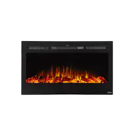 Touchstone Home Products - 36 in. Wall Mounted Recessed Sideline Smart Electric Fireplace 1500W - Black