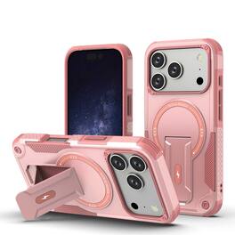 UUCOVER - Magnetic Case for Apple iPhone 17 Pro with Kickstand, Compatible with MagSafe Shockproof Hybrid Rugged Protective Cover - Pink