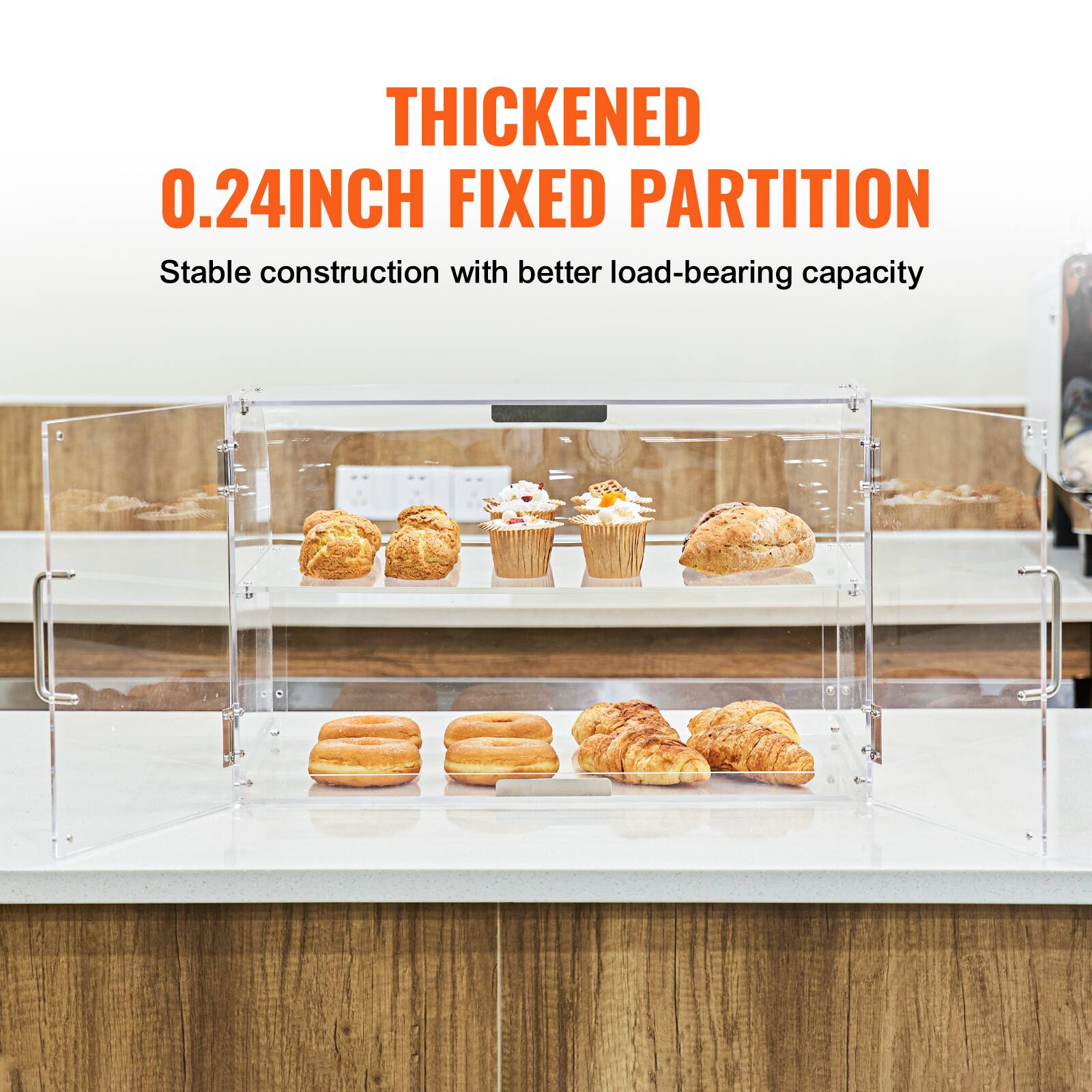 THICKENED  
0.24INCH FIXED PARTITION  
Stable construction with better load-bearing capacity
