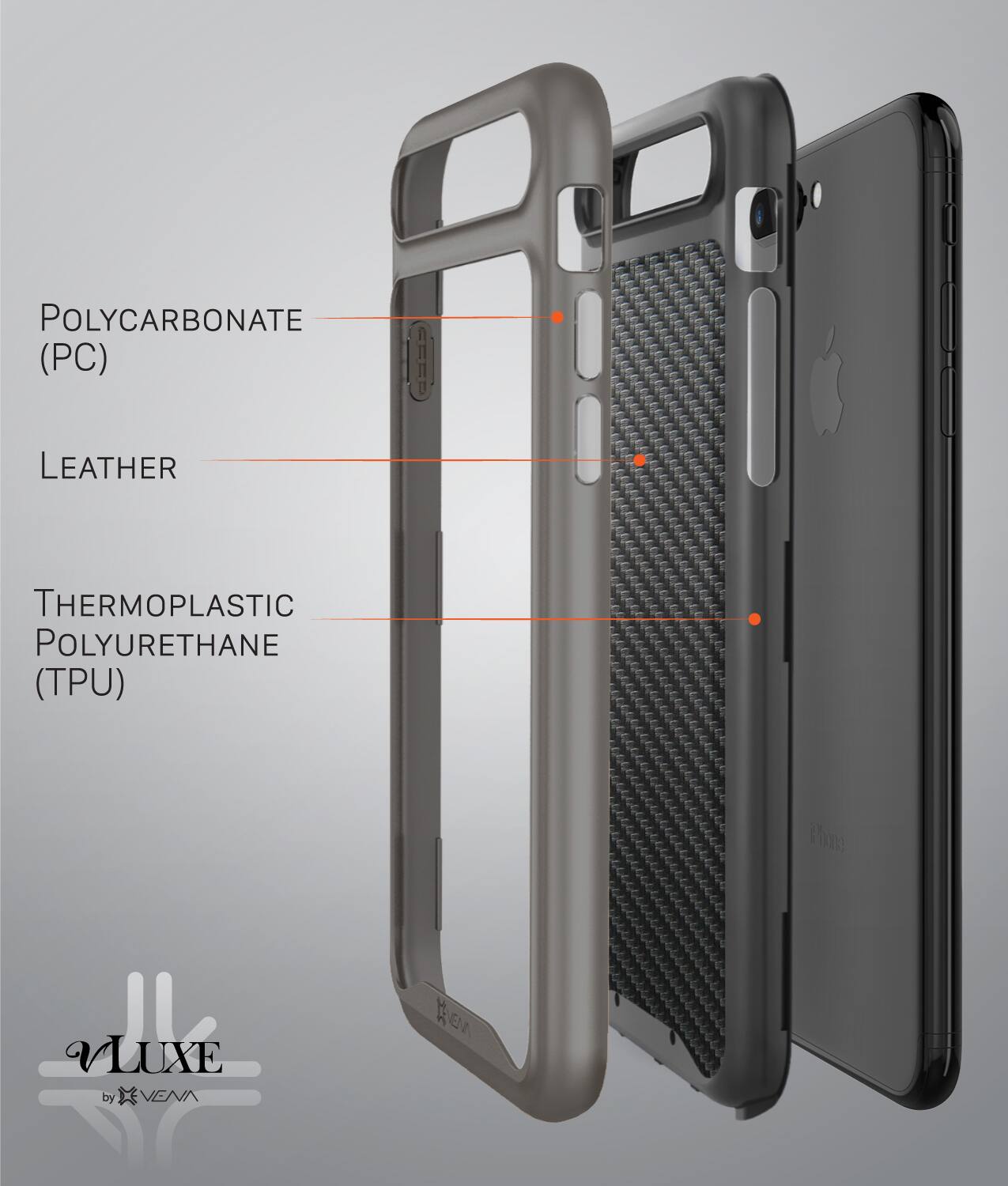 POLYCARBONATE (PC) LEATHER THERMOPLASTIC POLYURETHANE (TPU) VLUXE by VENN