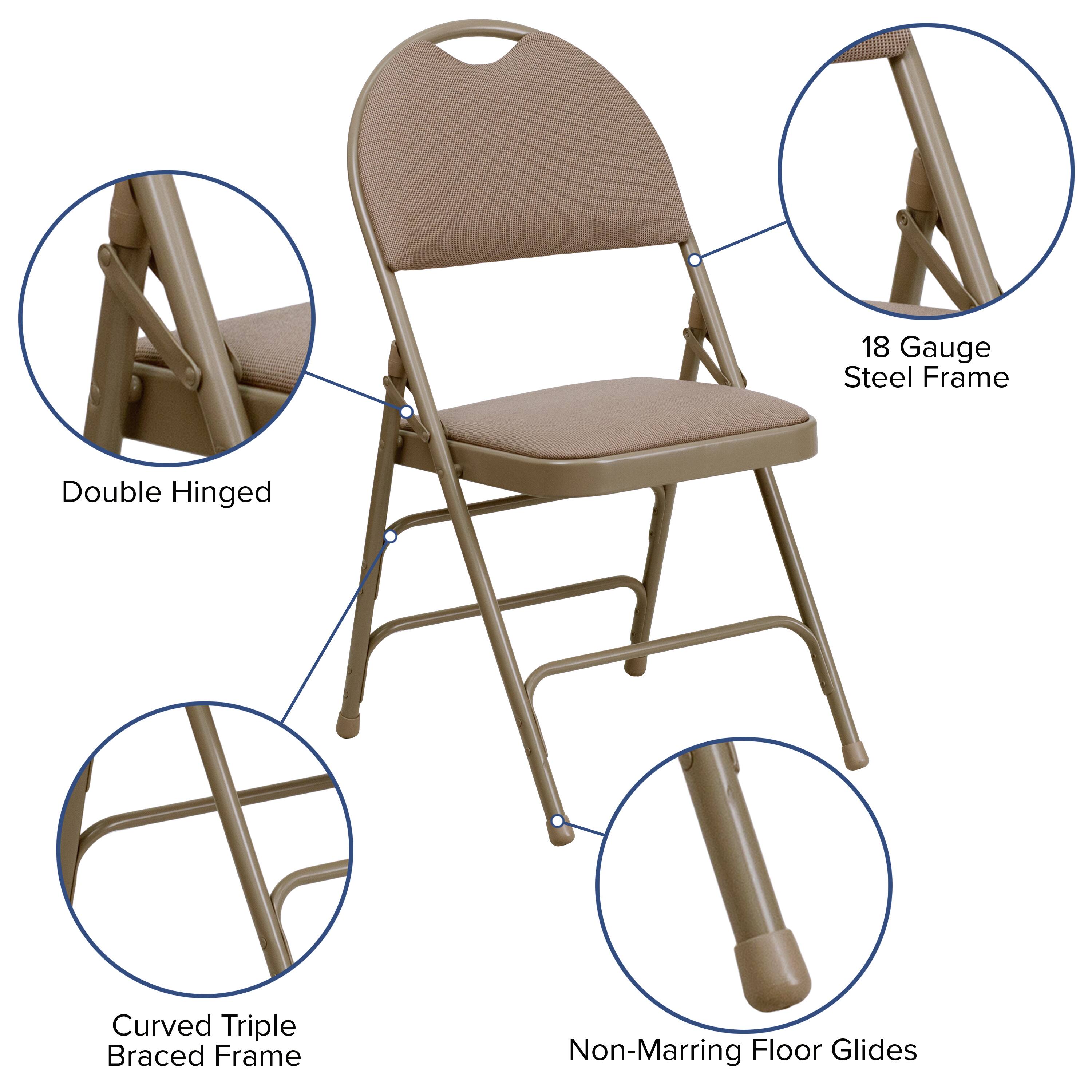 18 Gauge Steel Frame Double Hinged Curved Triple Braced Frame Non-Marring Floor Glides