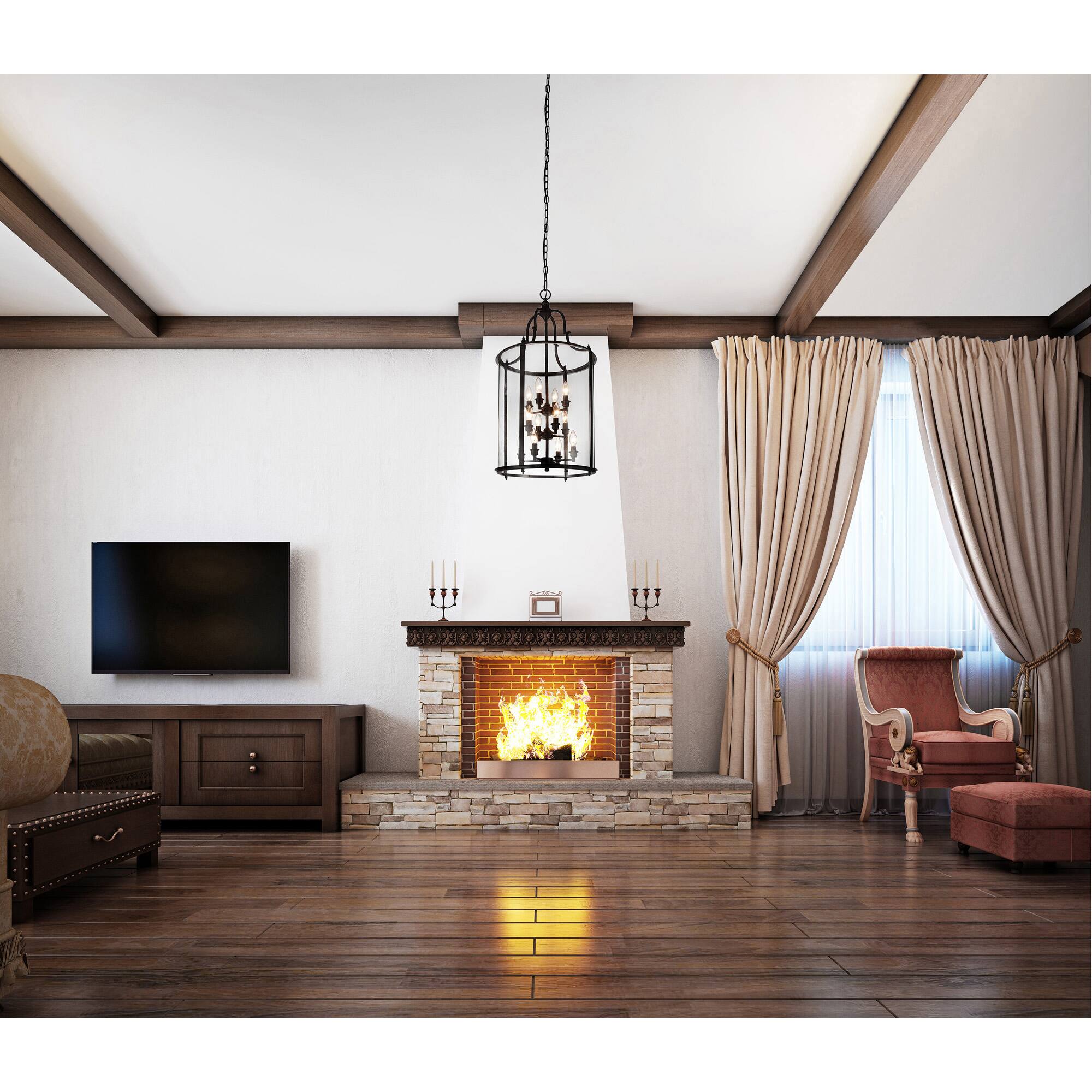 Alt View 4. CWI Lighting - Desire 12 Light Drum Shade Chandelier With Oil Rubbed Bronze Finish - Oil Rubbed Bronze.