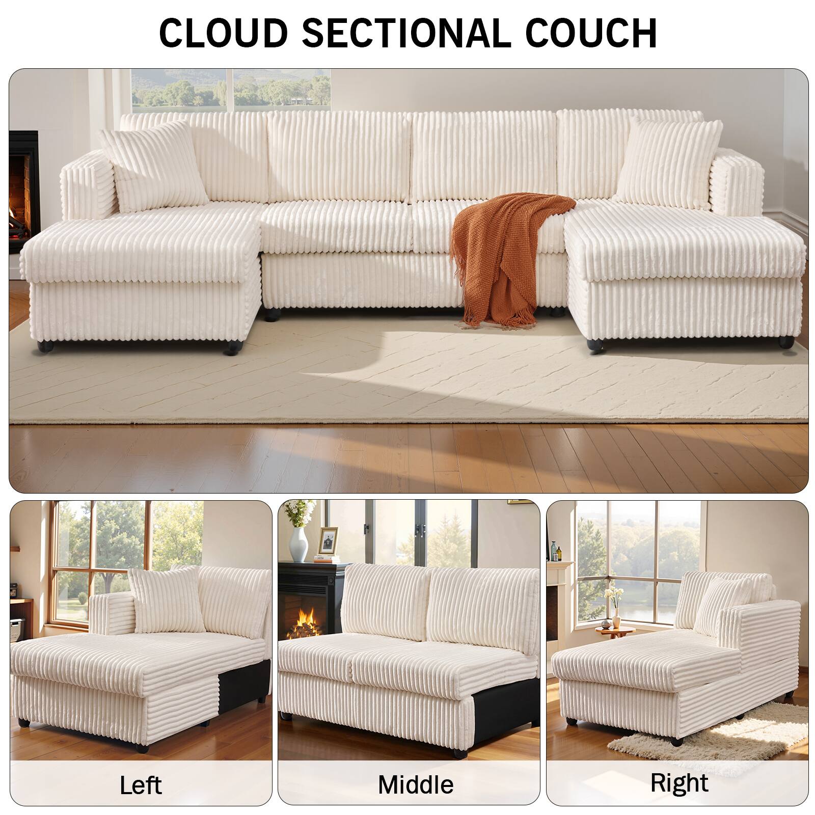 CLOUD SECTIONAL COUCH

Left Middle Right