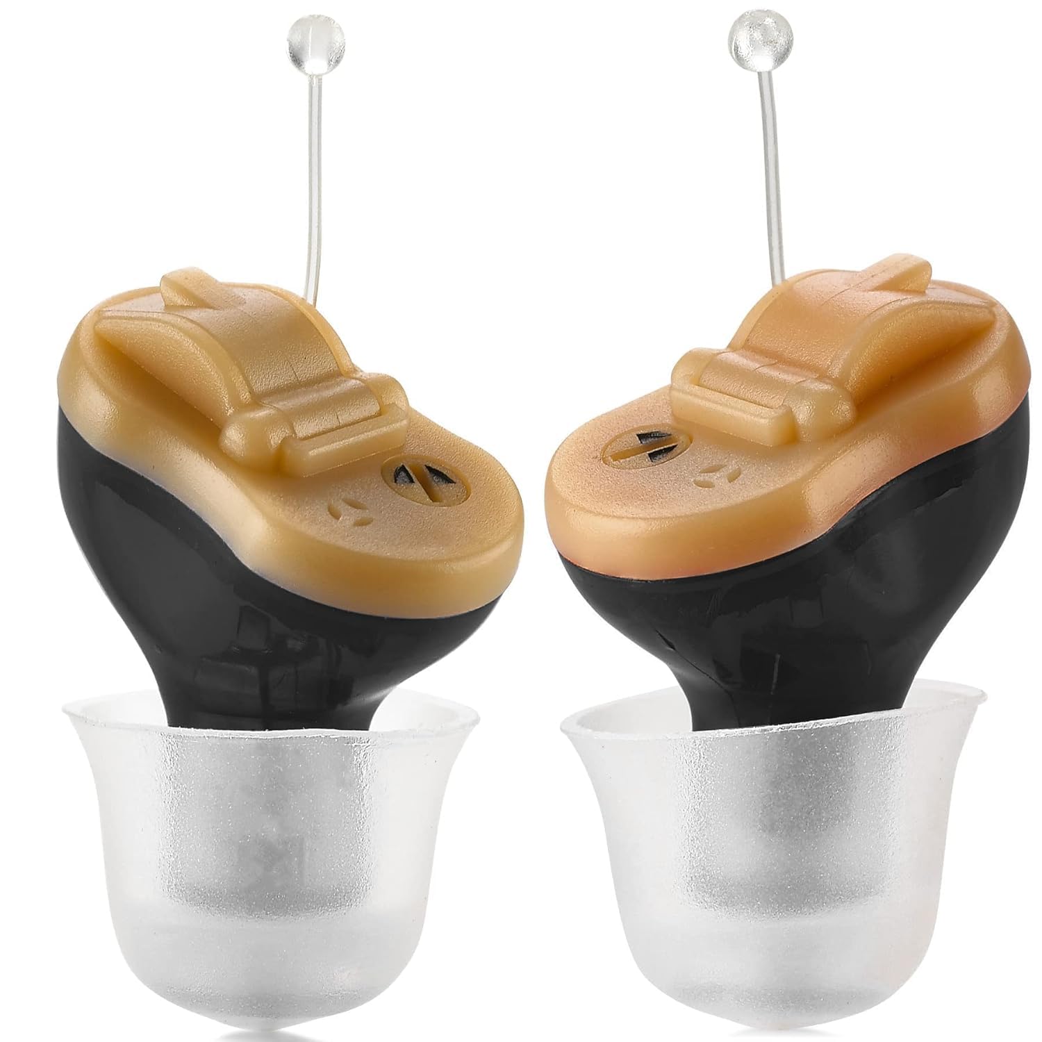 Alt View 5. MEDca - Premium Digital Hearing Aid Amplifier - Invisible in Canal (CIC) in-Ear Mini Sound Enhancer Set, Near-Invisible - Black - Black.