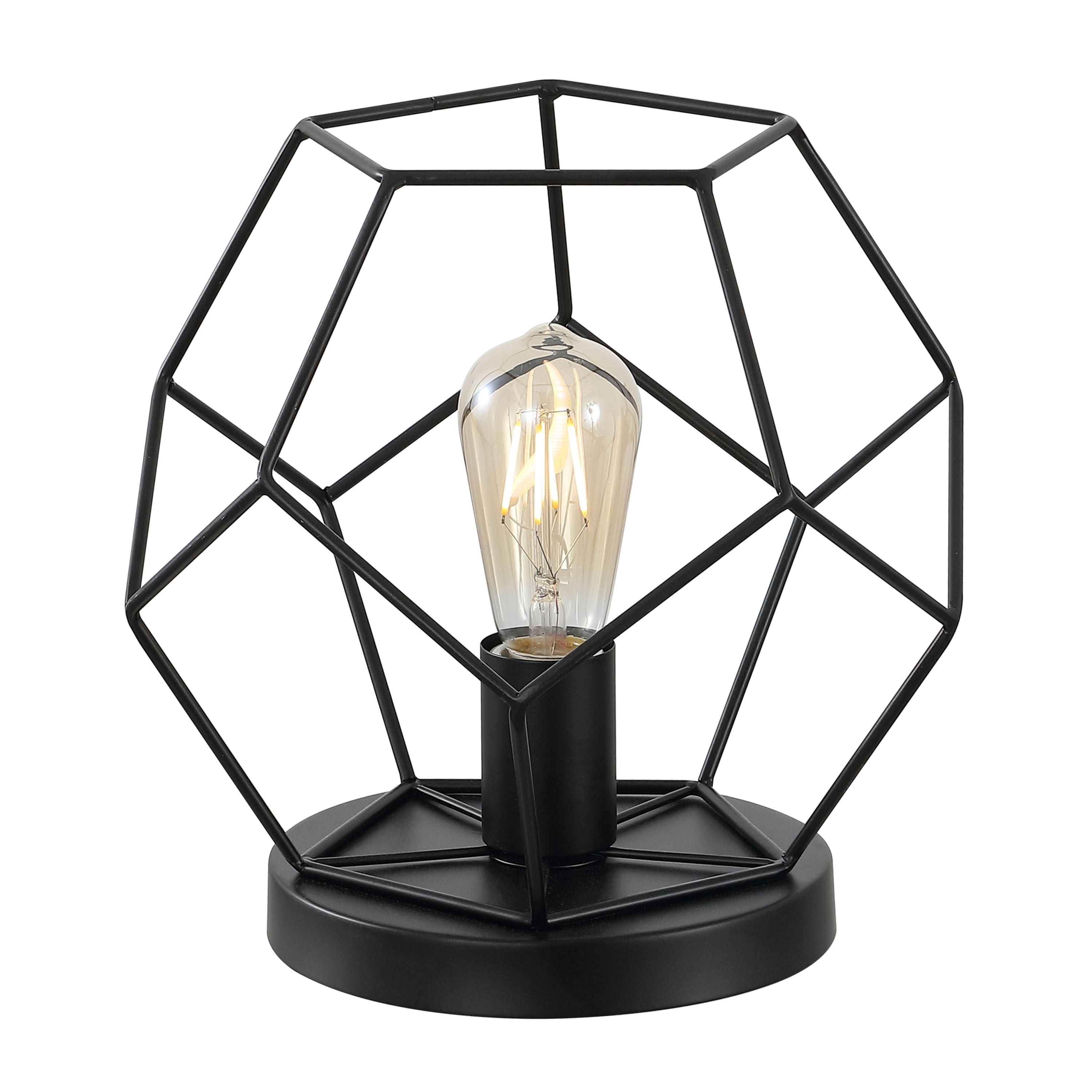 Photos - Desk Lamp Novelty Jonathan Y - James 10" MidCentury Glam Metal Geometric LED Table Lamp - Black JYL1047B