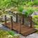 Alt View 3. Costway - 5 ft Wooden Garden Bridge Arc Footbridge Stained Finish Walkway w/Rails - Brown.