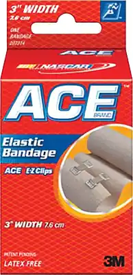 3" WIDTH 7.6 cm
ONE RANCAGE 274
ACE Elastic Bandage
ACE E-ZClips
INSTANT PENDING
LATEX FREE
3M