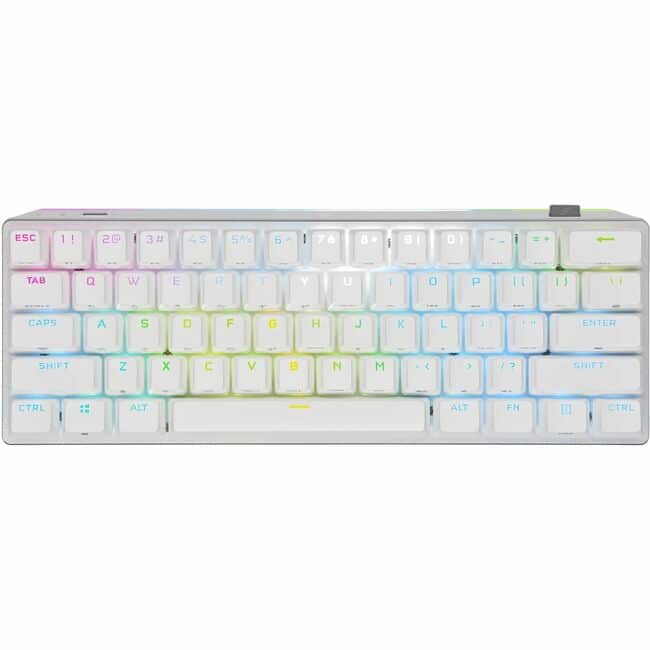 CORSAIR - ProMini K70 Gaming Keyboard - Wired/Wireless Connectivity - Bluetooth - 4.2 - USB 3.0 Type A Interface - RGB LED - White