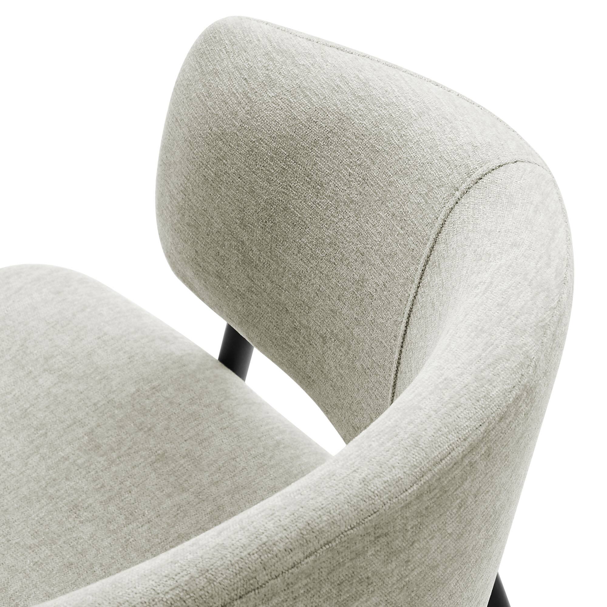 Alt View 4. Modway - Nella Upholstered Heathered Chenille Dining Chairs Set of 2 by Modway - Black.
