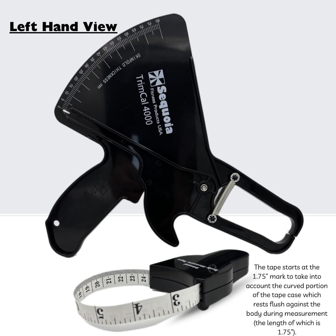 Left Hand View

The tape starts at the 1.75" mark to take into account the curved portion of the tape case which rests flush against the body during measurement (the length of which is 1.75").