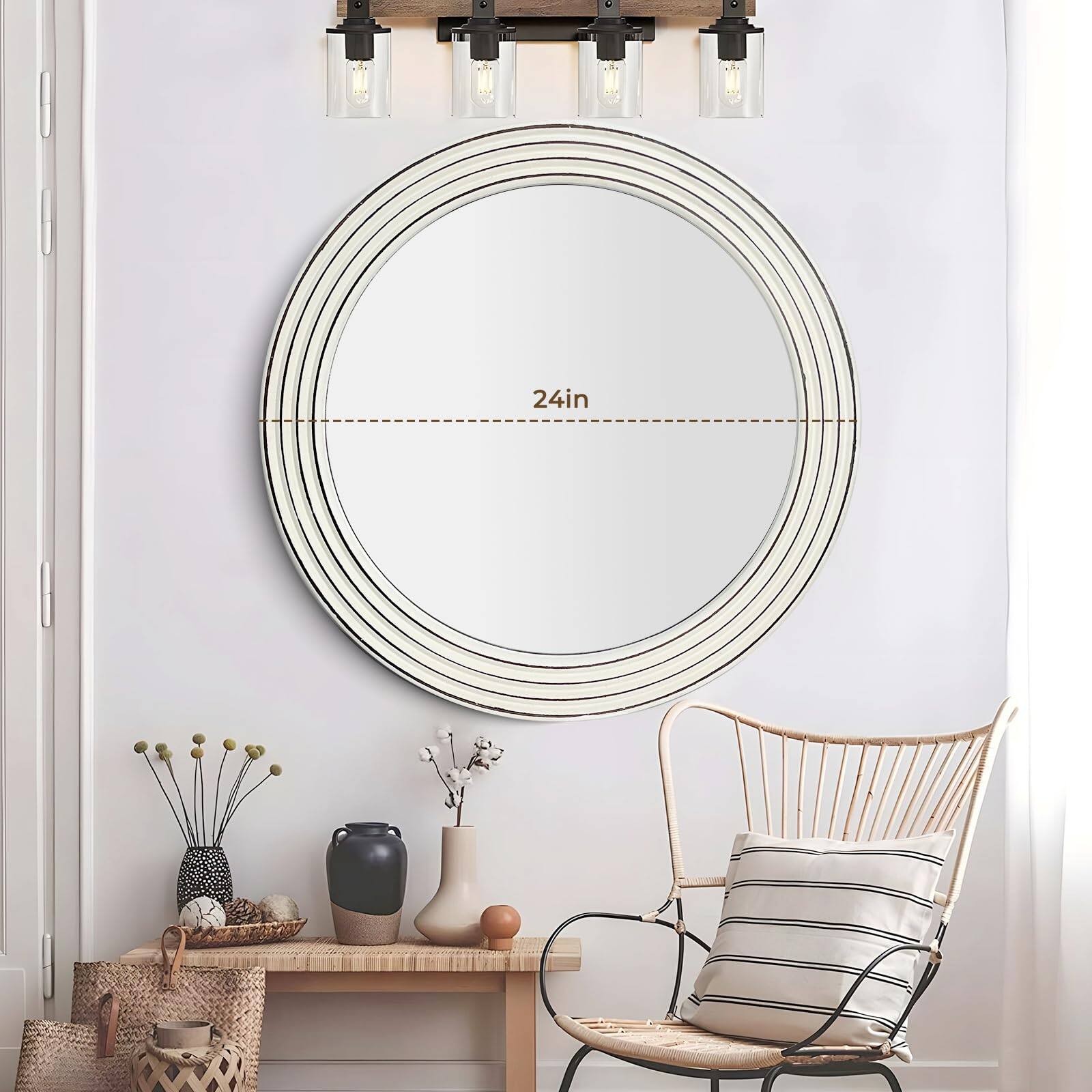 Alt View 3. Comfort Essence - Wall Mirror Fashion Indoor Round Size Suitable For Office Living Room Aisle round SIMPLE DESIGN: The - Default.