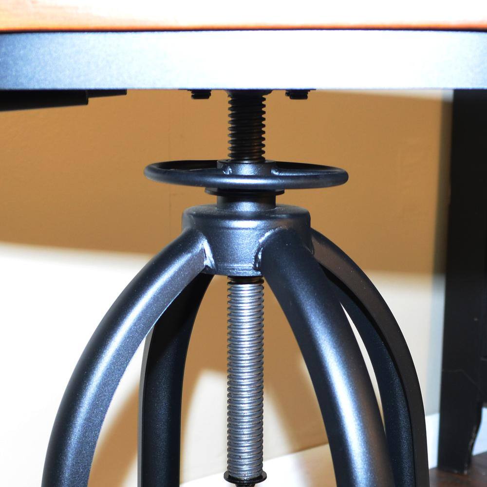 Carolina Chair & Table Mason Adjustable Barstool Natural Seat Black ...
