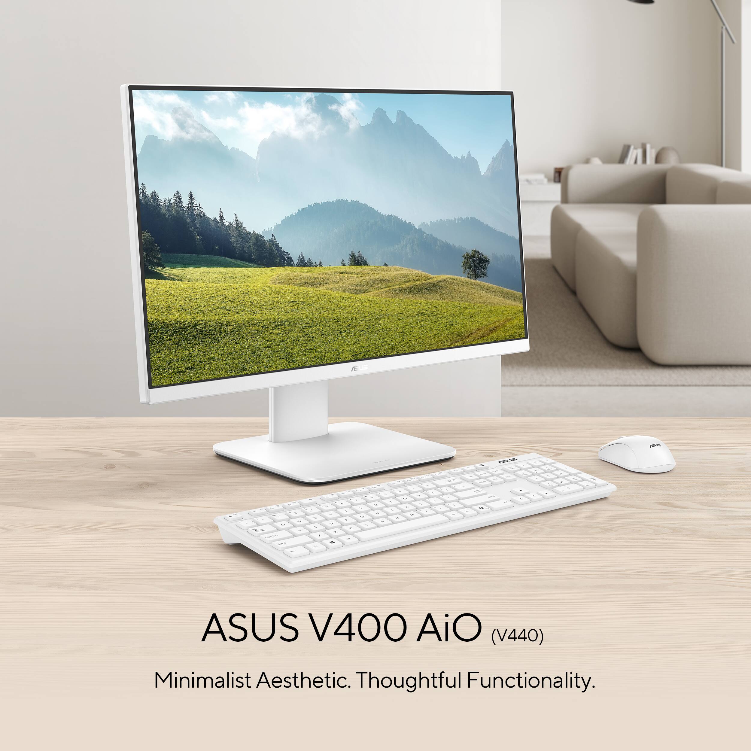 ASUS V400 AiO (V440) Minimalist Aesthetic. Thoughtful Functionality.