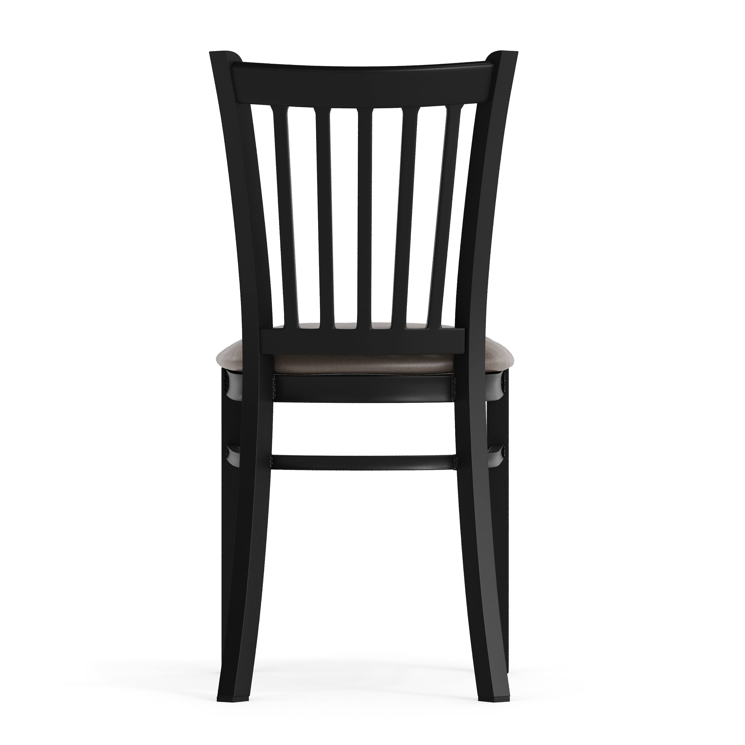 Alt View 7. Emma + Oliver - Ladder Back Metal Restaurant Dining Chair - Mocha Vinyl Seat/Black Metal Frame.