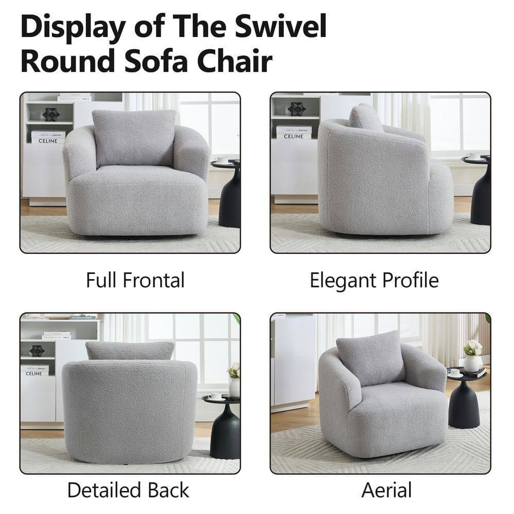 Display of The Swivel Round Sofa Chair

- Full Frontal
- Elegant Profile
- Detailed Back
- Aerial