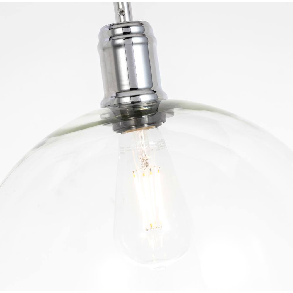 Left. Living District - Emett 1 light Chrome and Clear glass pendant - Chrome And Clear Glass.