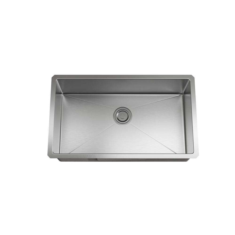 Left. Elegant Kitchen and Bath - Stainless Steel undermount kitchen sink L30''xW18'' x H10" - Stainless Steel.
