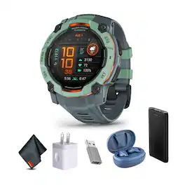 Garmin - Instinct 3 50mm Outdoor GPS Smartwatch Neo Tropic/Twilight Bundle - Orange - (2025)