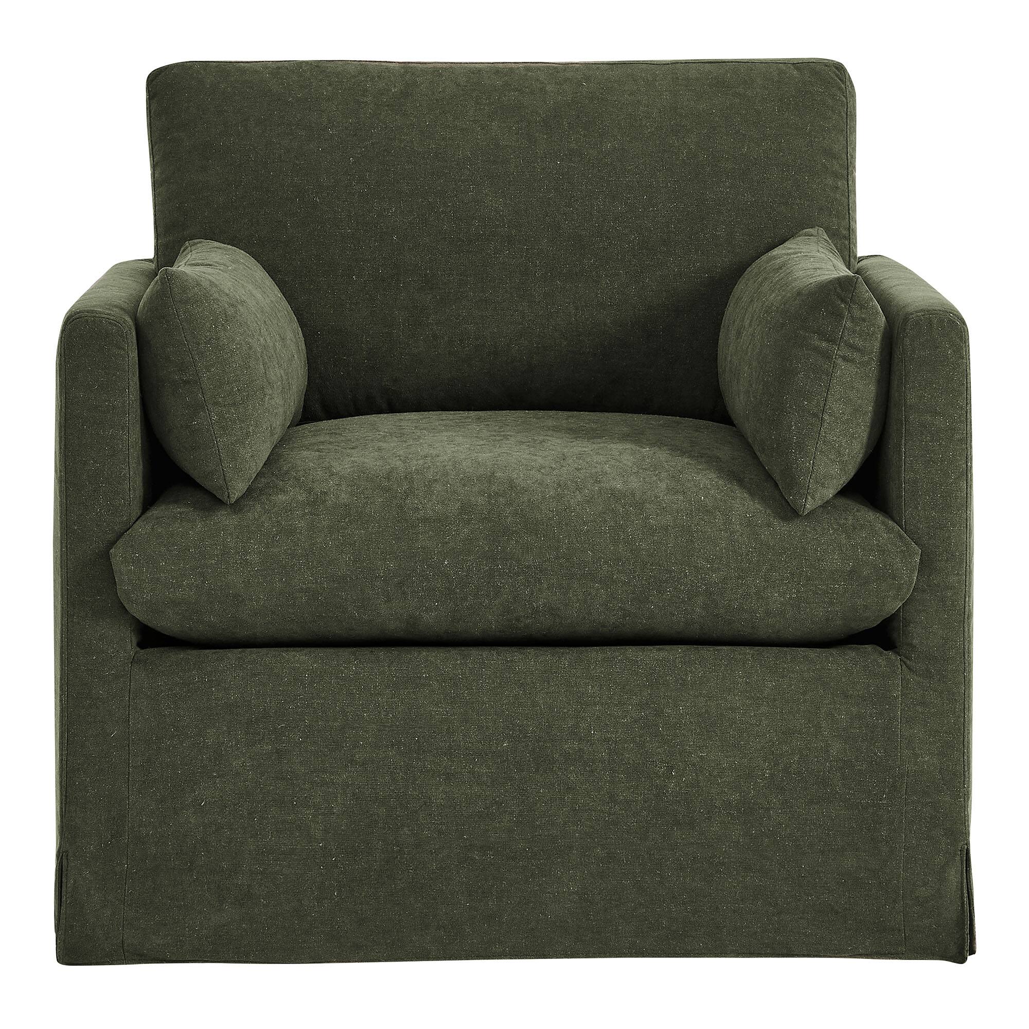 Alt View 4. Modway - Wellfleet Slipcovered Linen-Blend Armchair by Modway - Sage.