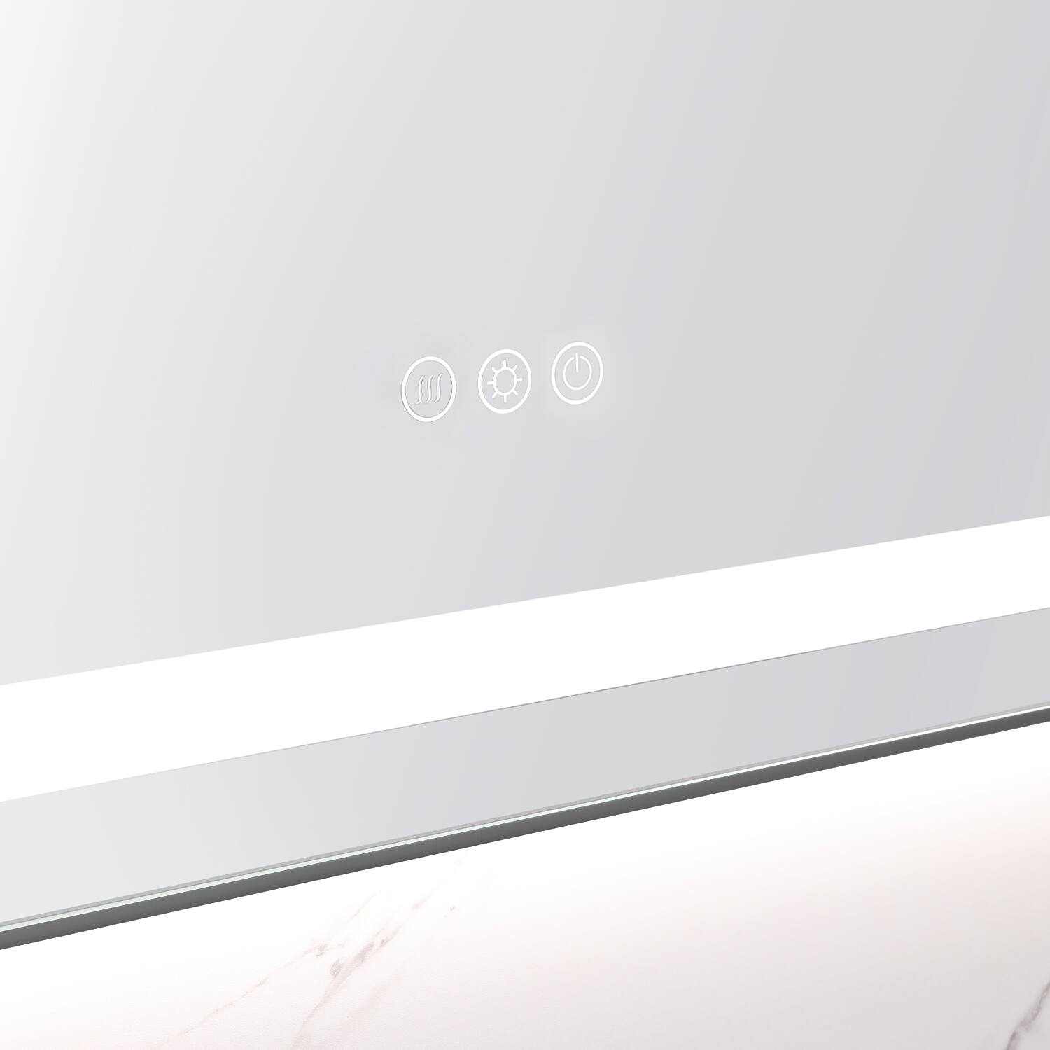 Back. TinyHomie - 36x28IN LED Bathroom Mirror Front Backlit Anti Fog 3 Color Dimmable Aluminum Frame.