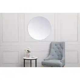 Elegant Decor - Gracin Round Mirror 28 inch - Clear
