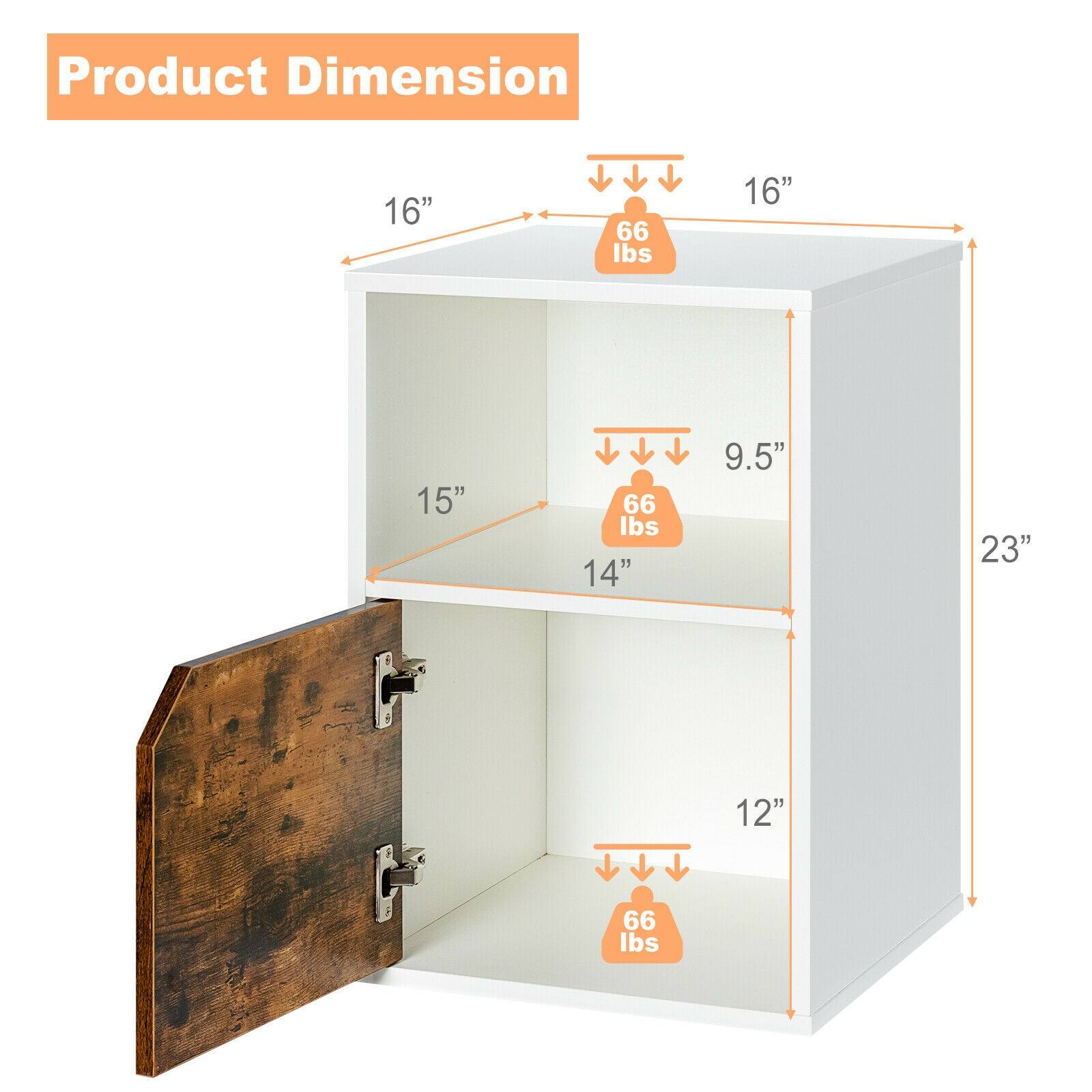 Product Dimension
16" x 16" x 23"
15" x 14" x 12"
66 lbs (top shelf)
66 lbs (middle shelf)
66 lbs (bottom shelf)