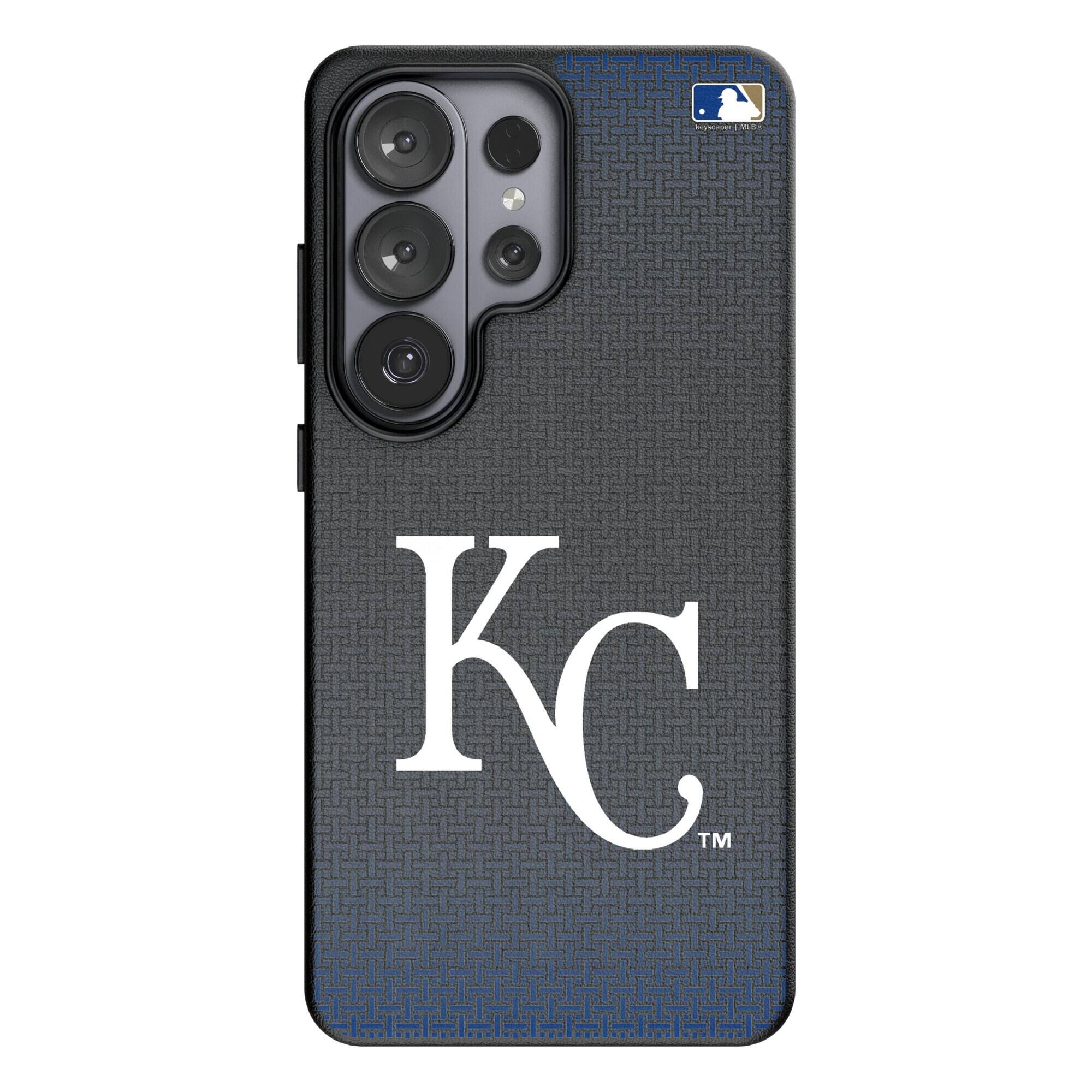 Front. Keyscaper - Kansas City Royals Linen Galaxy Magnetic Bump Case - S24 Plus - Black.