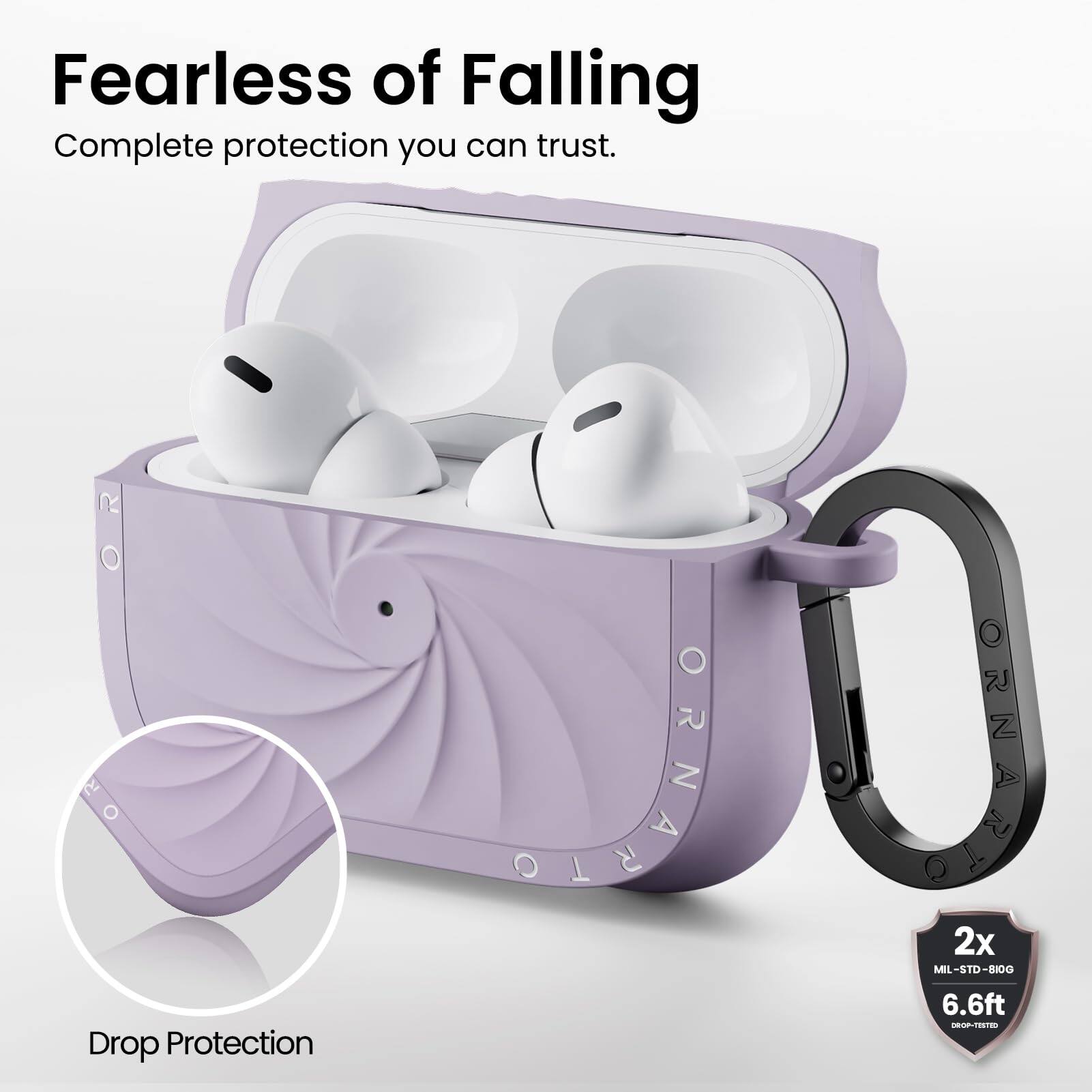 Fearless of Falling  
Complete protection you can trust.  

Drop Protection  

2x  
MIL-STD-810G  
6.6ft  
DROP-TESTED