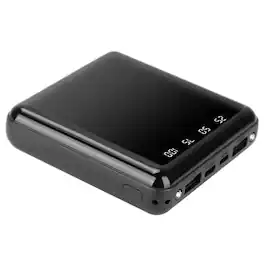 Stock Preferred - 10000mAh Portable Power Bank with 4 Built-in Cables and Digital Display - Black