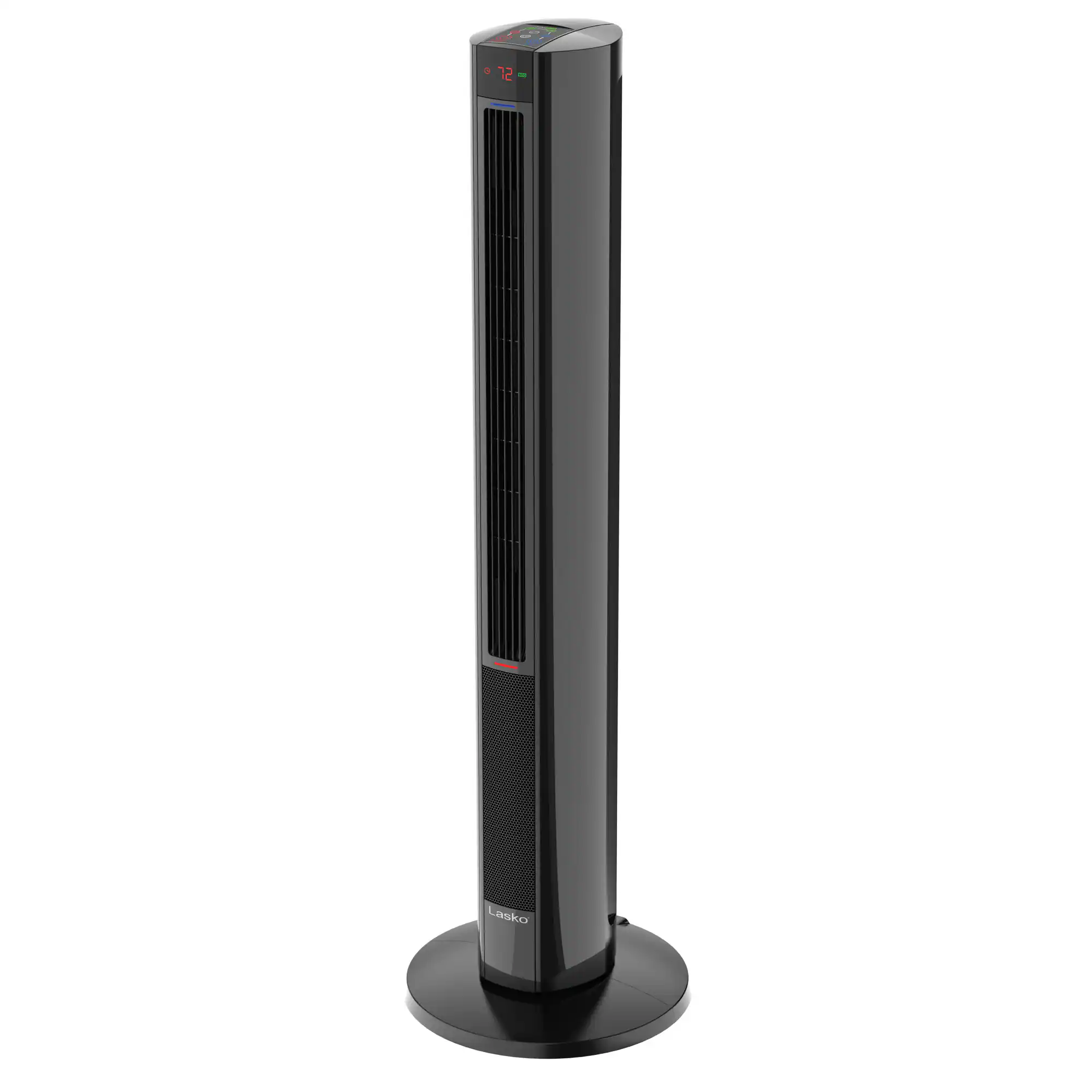 Alt View 3. Lasko - 42” Oscillating Tower Fan & Ceramic Space Heater for Large Rooms, Overheat Protection, 3 Heat & 4 Fan Speeds, FH610 - Black.