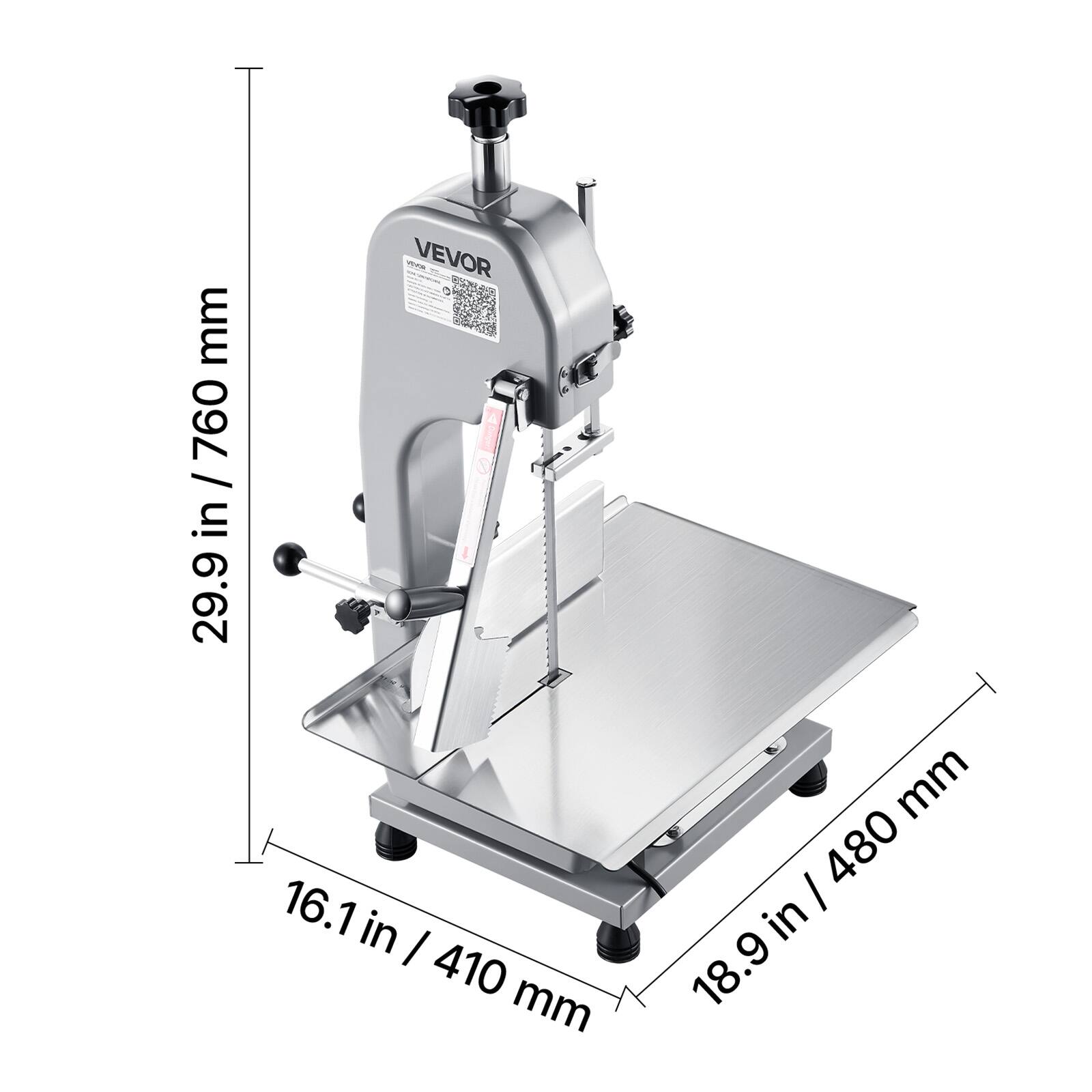 mm 760 / in 29.9  
VEVOR sonly 16.1 in / 410 mm  
mm / 480 in 18.9