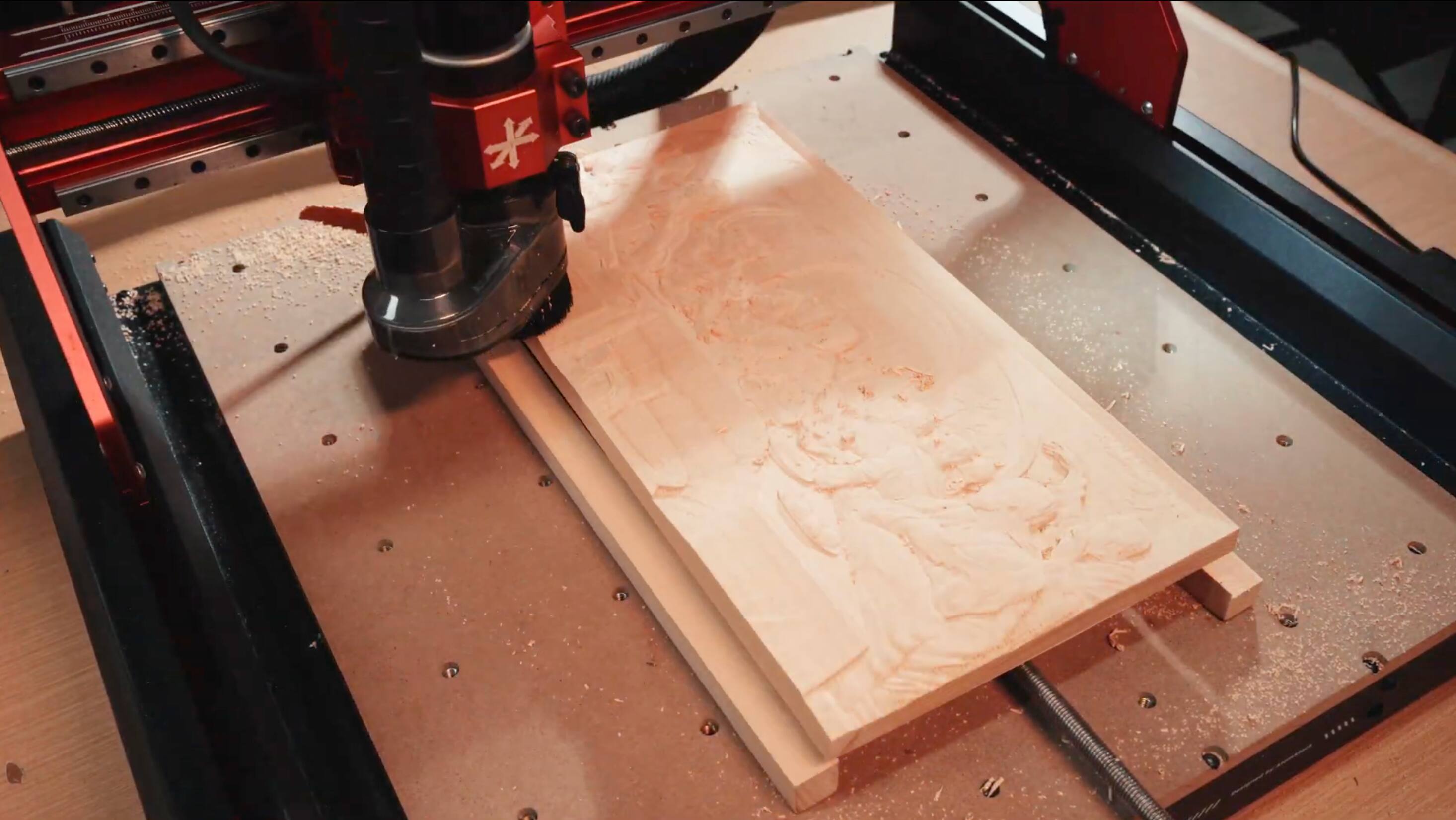 Alt View 6. AtomStack - C4 Pro CNC Double Tube Vacuum add-on for a clean workspace.