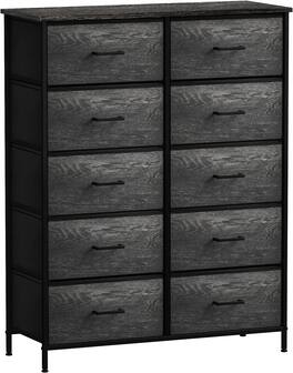 Sorbus - Dresser with 10 Drawers - Storage Unit Organizer Chest for Clothes - Bedroom, Room, Nursery, & Closet - Rustic black