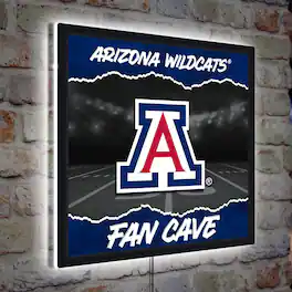 Evergreen Enterprises - Arizona Wildcats 23" LED Fan Cave Square-Shaped Lighted Wall Sign - Multicolor