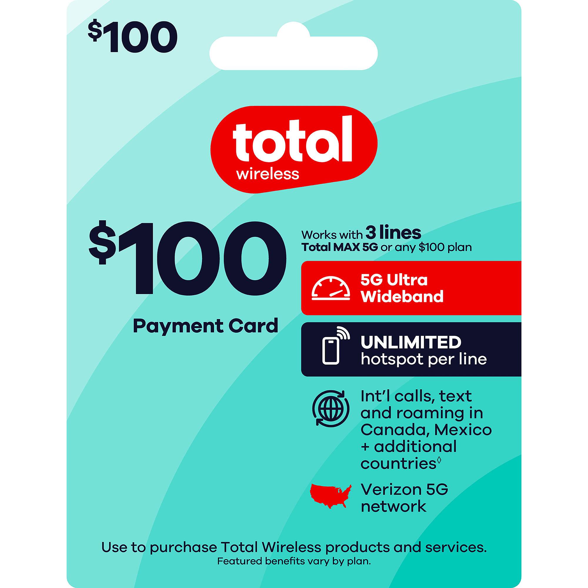 Total Wireless - $100 Prepaid Payment Card [Digital]