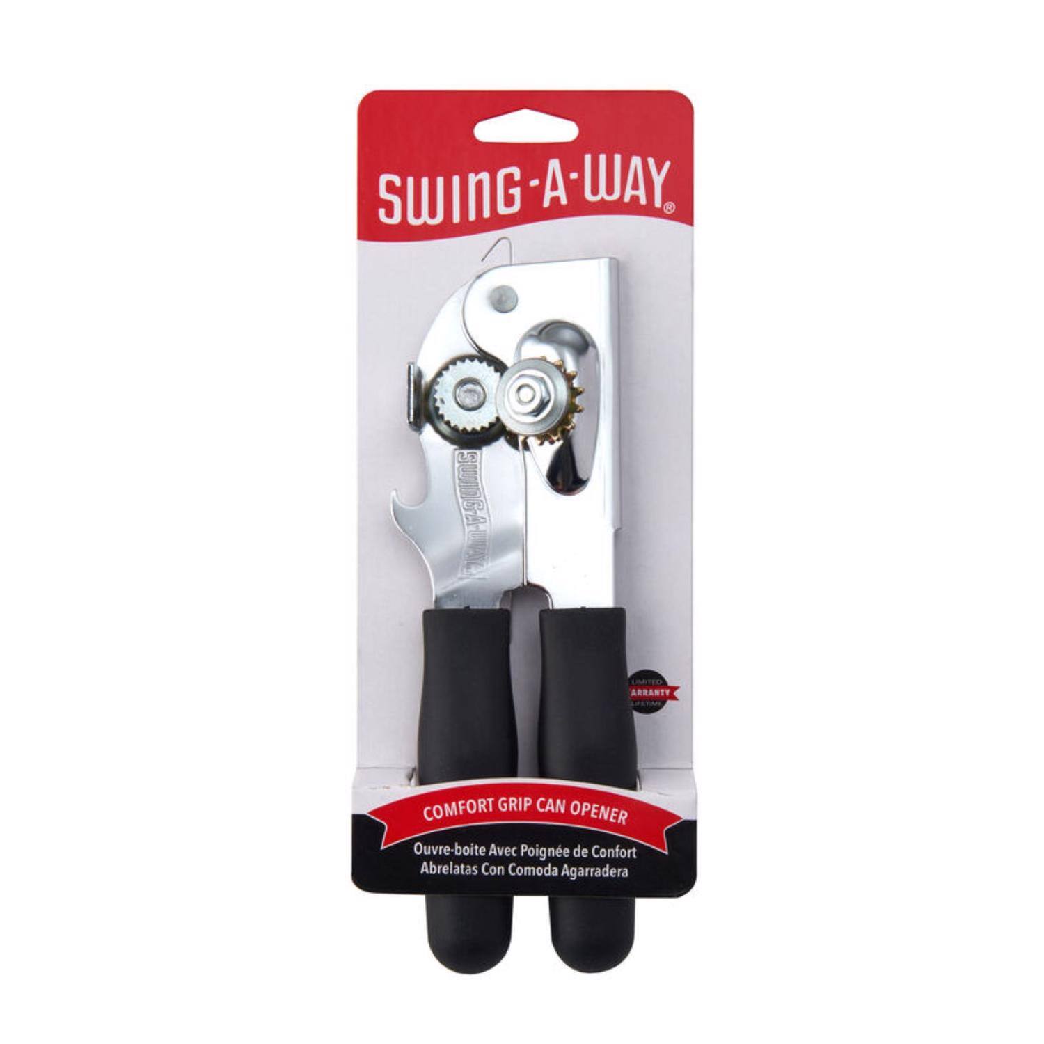 SWING-A-WAY  
LIMITED  
COMFORT GRIP CAN OPENER  
Ouvre-boîte Avec Poignée de Confort  
Abrelatas Con Comoda Agarradera