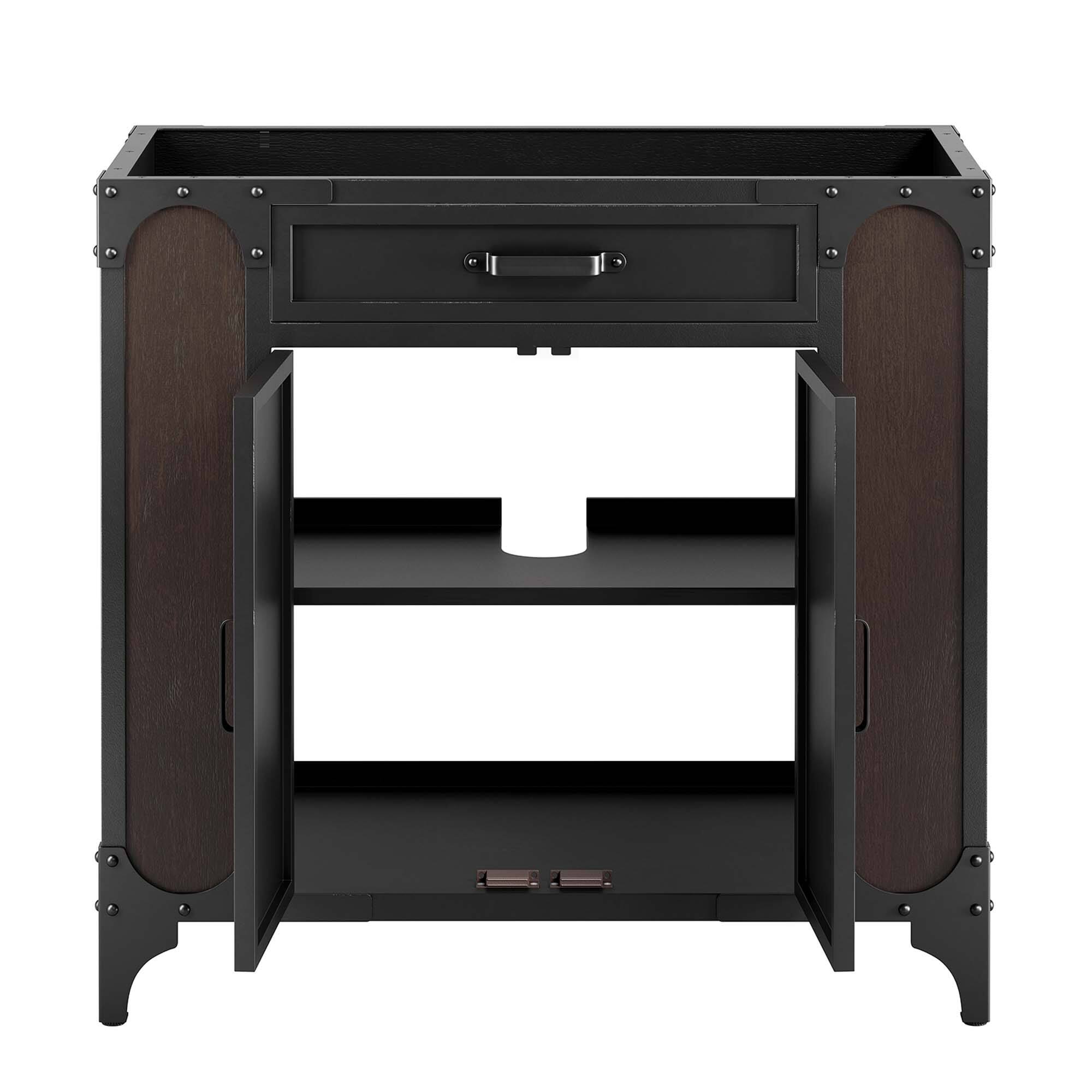 Alt View 4. Modway - Steamforge Bathroom Cabinet Basin Not Included by Modway - Black Walnut.