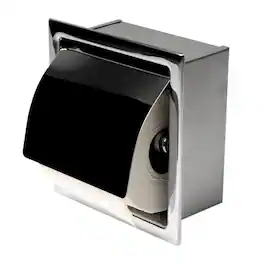 Alfi - Polished Stainless Steel Recessed Toilet Paper Holder with Cover - Silver