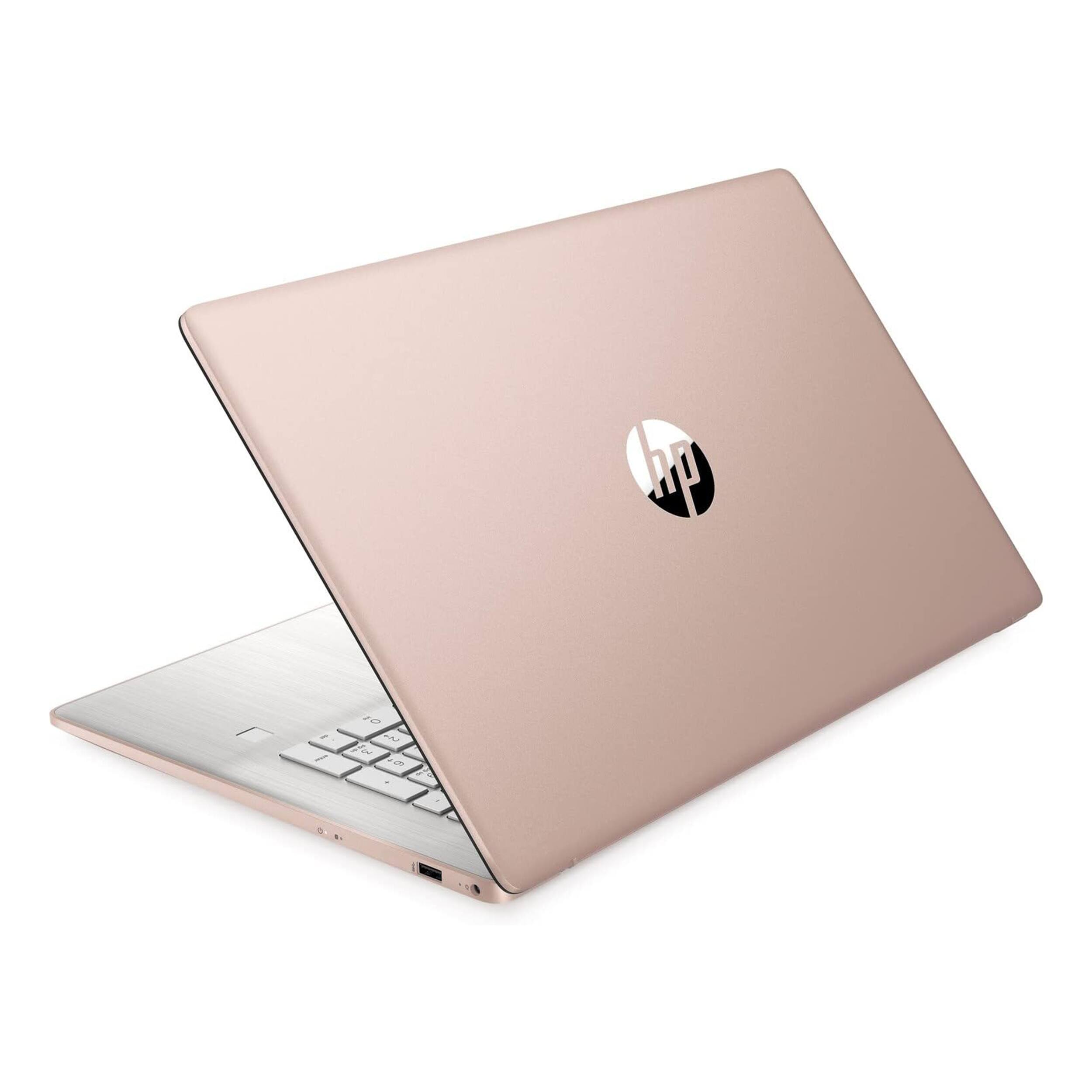 Alt View 3. HP - HP 17.3" HD+ Laptop,Intel Celeron N4120,8GB RAM,256GB SSD,Intel UHD Graphics,Win 11 Pro,Gold - Gold.