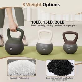 Syedee - Soft Kettlebell for Home Fitness – Anti-Slip Grip & Wide Handle Design,Soft Kettlebell Set, Gentle Floor-Friendly - Black