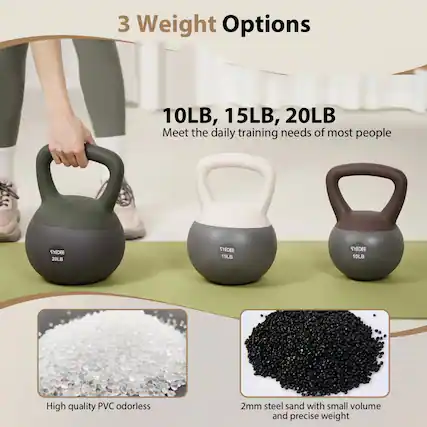 3 Weight Options
10LB, 15LB, 20LB
Meet the daily training needs of most people
SYDEE 20LB
SYDEE 15LB
SYDEE 10LB
High quality PVC odorless
2mm steel sand with small volume and precise weight