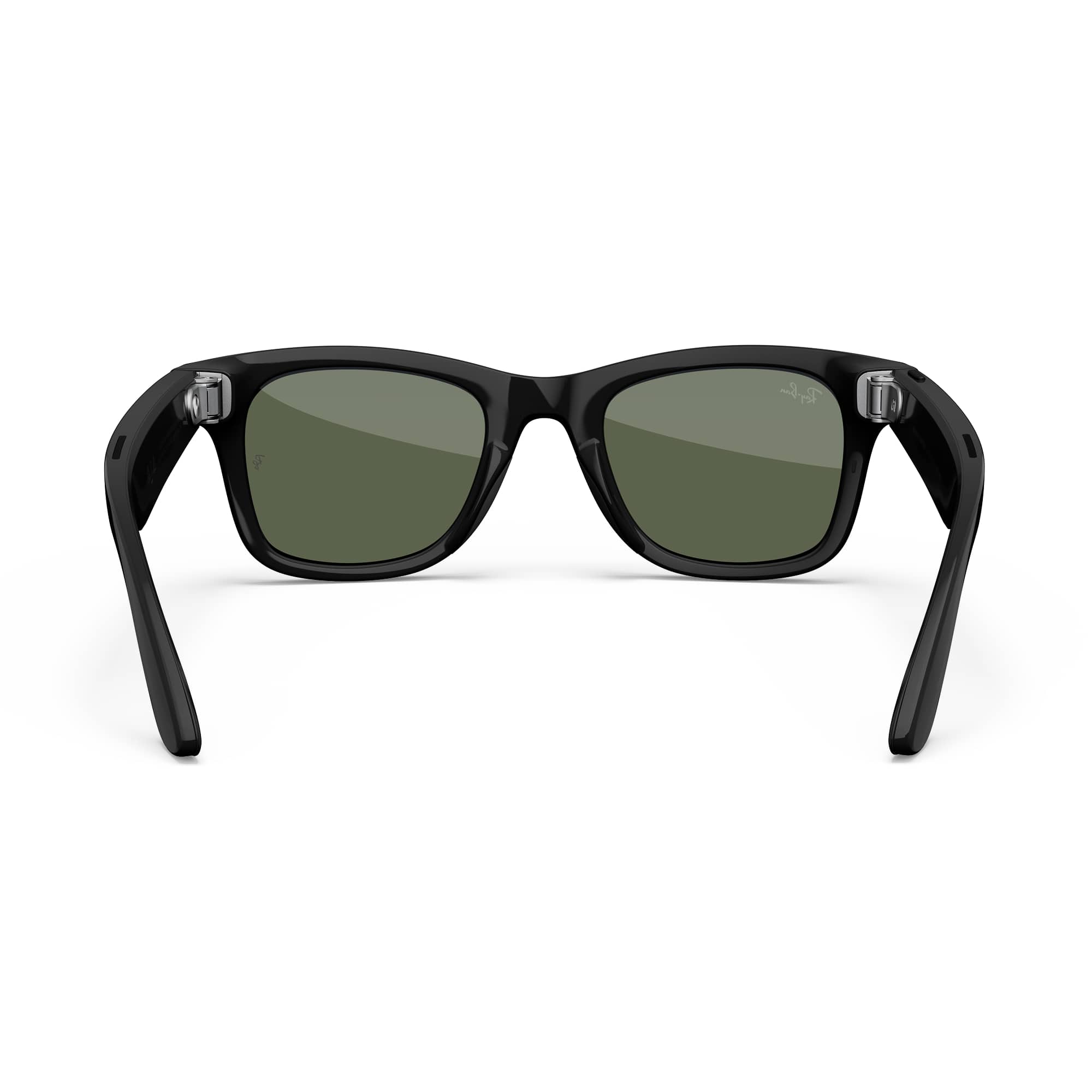 Alt View 8. Ray-Ban Meta - Wayfarer Large (Gen 1) glasses with Meta AI, Audio, Photo, Video Compatibility - Green Lenses - Shiny Black.