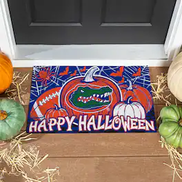 Evergreen Enterprises - Florida Gators 28" x 16" Happy Halloween Turf Door Mat - Multicolor