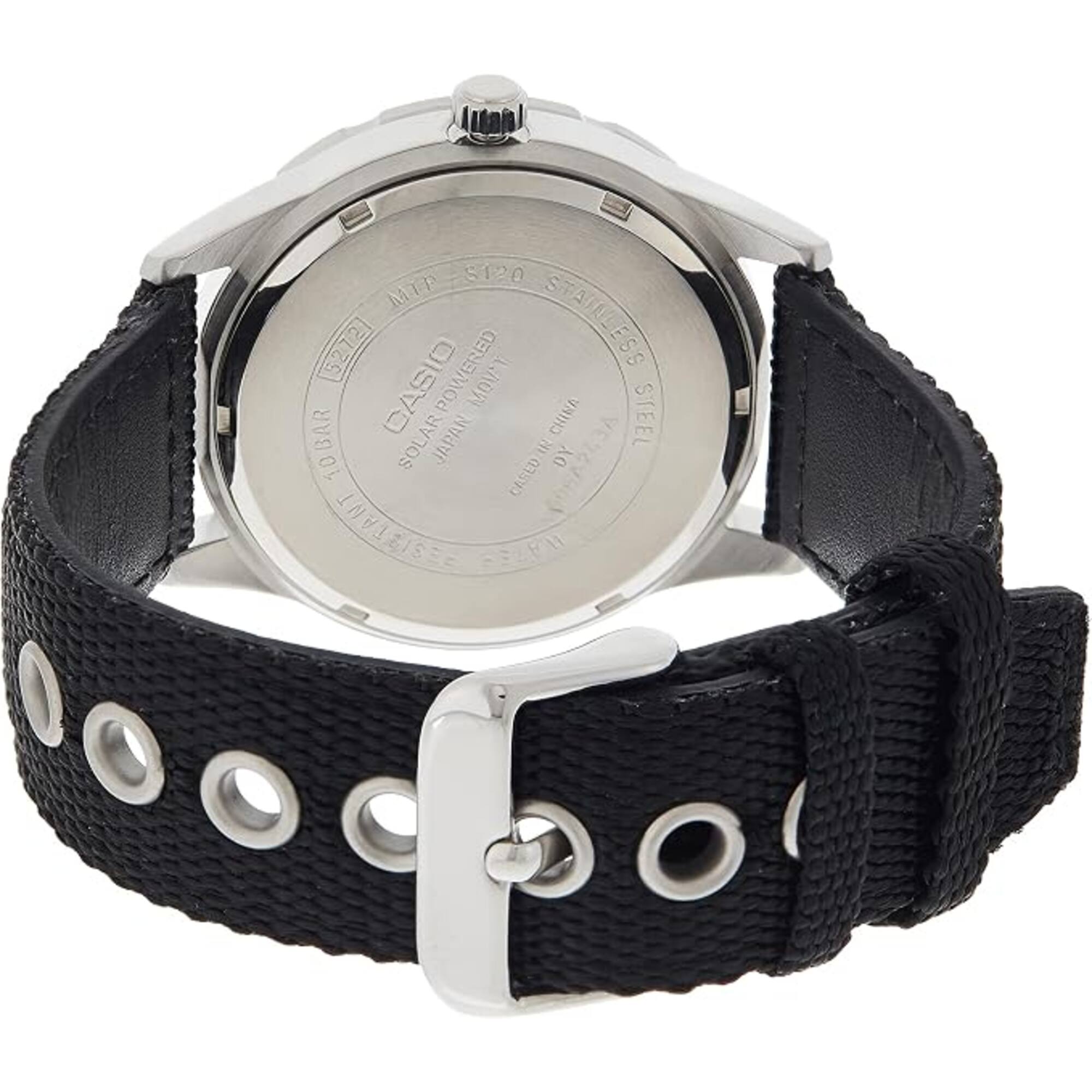 $120 MTP 52727 CASIO POWERED MOV'T STAINLESS 10BAR SOLAR JAPAN NO 05A243A CHINA DY STEEL CASED