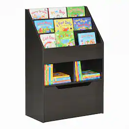 Homcom - Kids Bookcase Multi-Shelf Book Rack with Mobile Drawer for Books - Brown