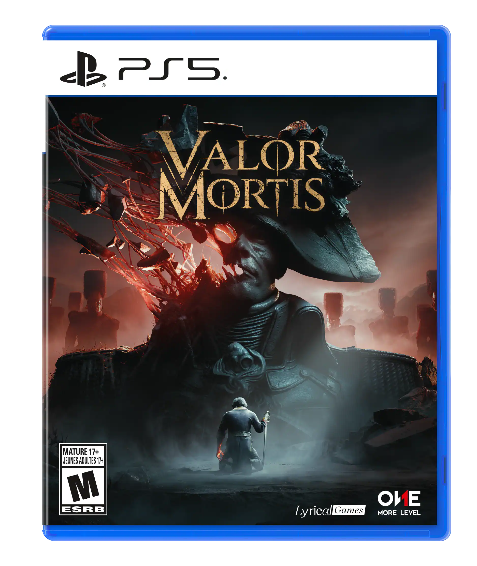 PS5  
VALOR MORTIS  
MATURE 17+ JEUNES ADULTES 17+ M ESRB  
Lyrical Games MORE LEVEL - M (Mature 17+)