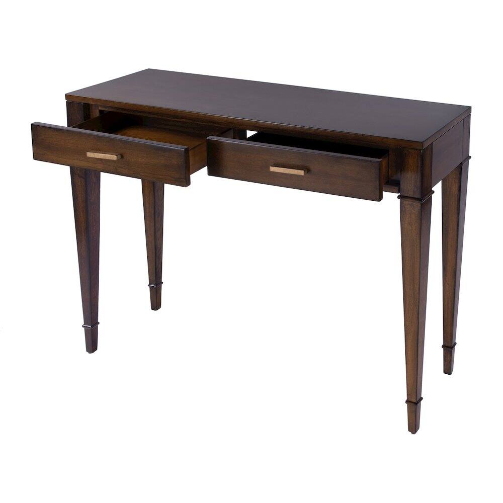 Back. Butler Specialty - Kai 2 Drawer 45" Wood Console Table - Medium Brown.