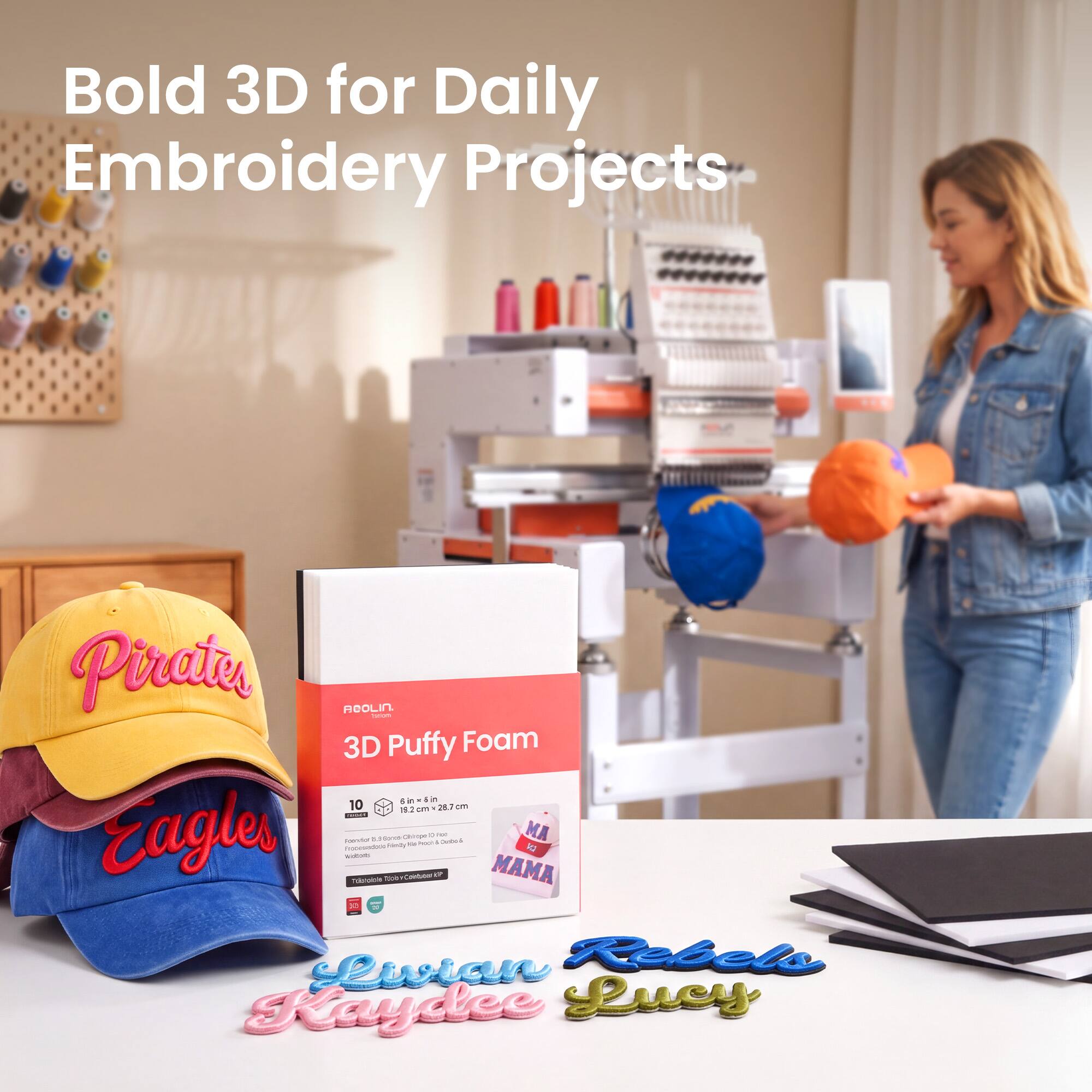 Bold 3D for Daily Embroidery Projects

Precitos AOOLIN. monst 3D Puffy Foam 8 in a 10 15. CT - 28.7 cm APPLICE Eagles Agendar 5. Chinge Percent 0 Age Durthe& MA Propesisdete Handy DI - Telergiente Tiber Coletuber a 10 Luran Rebels Kaydee Lucy