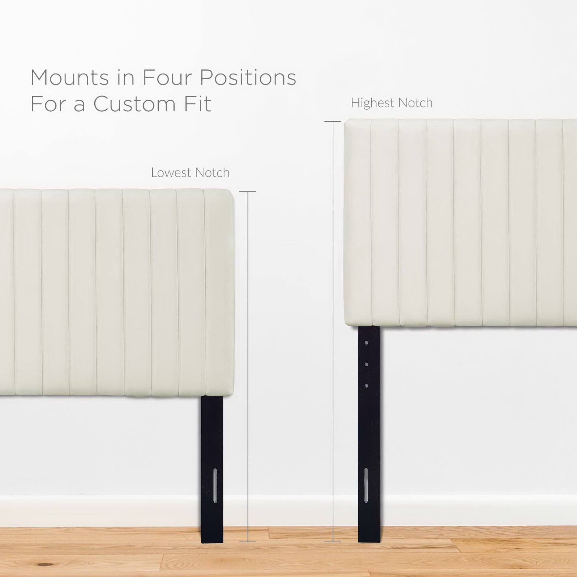 Mounts in Four Positions  
For a Custom Fit  

Lowest Notch  

Highest Notch