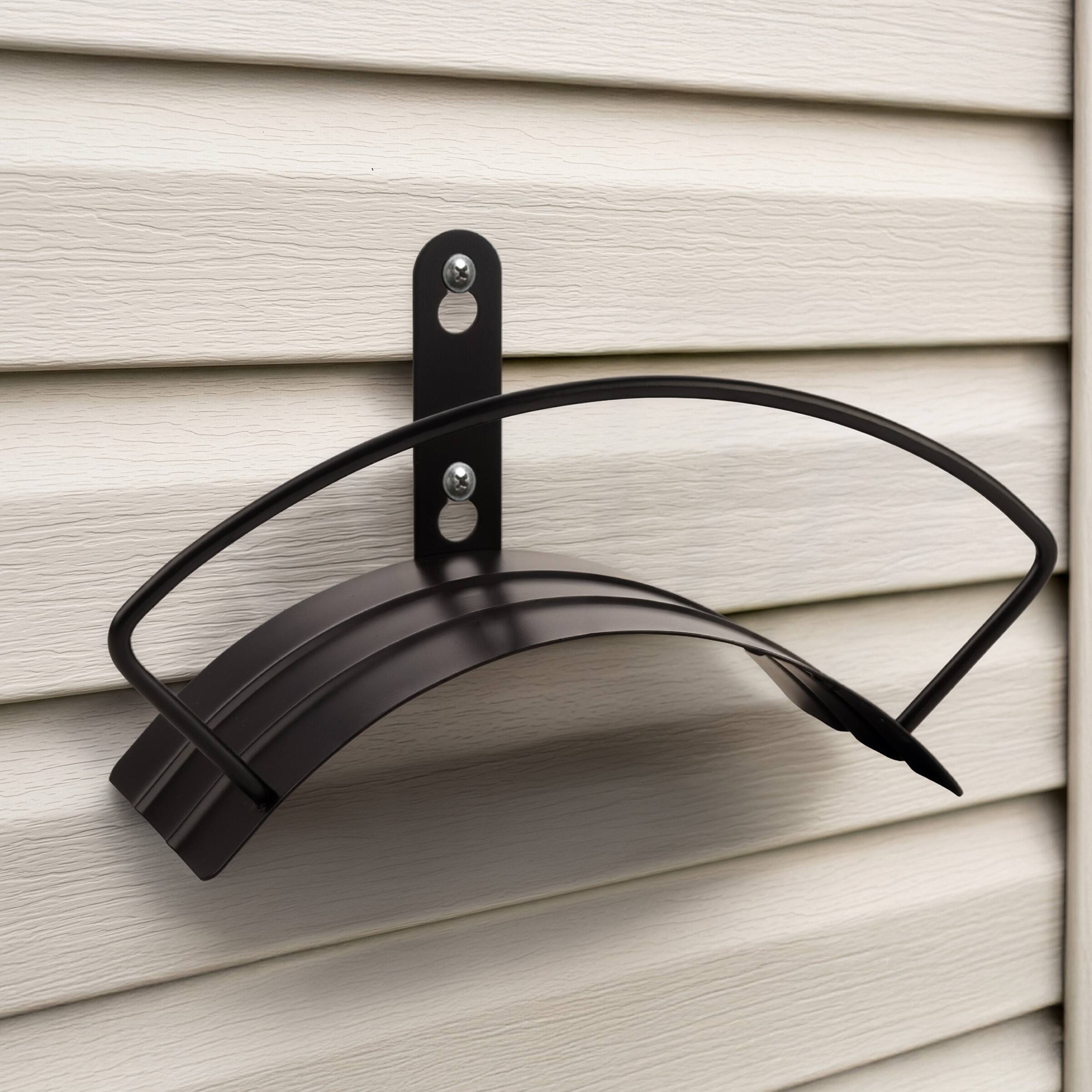 Alt View 7. Pure Garden - Garden Hose Holder Wall Mount - Rust-Resistant Steel Outdoor Water Hose Hanger Hook for 100ft of 5/8” Hosing.